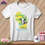 MyDesigns Physical Item S / White Stitchin' in Wisconsin ~ Relaxed Fit Tee