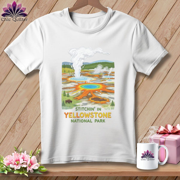 MyDesigns Physical Item S / White Stitchin' in Yellowstone National Park ~ Relaxed Fit Tee