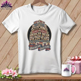 MyDesigns Physical Item S / White Stitching the American Dream for 250 Years American Quilters ~ Relaxed Fit Tee