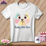 MyDesigns Physical Item S / White Stitchy Face - Resting Stitch Face ~ Relaxed Fit Tee