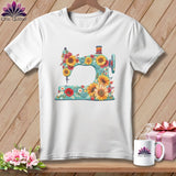 MyDesigns Physical Item S / White Sunflower Sew Dayz ~ Relaxed Fit Tee