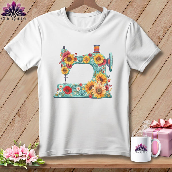 MyDesigns Physical Item S / White Sunflower Sew Dayz ~ Relaxed Fit Tee