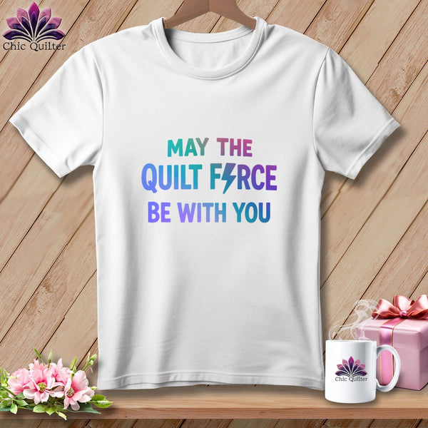MyDesigns Physical Item S / White The Quilt Force Humorous Motif ~ Relaxed Fit Tee