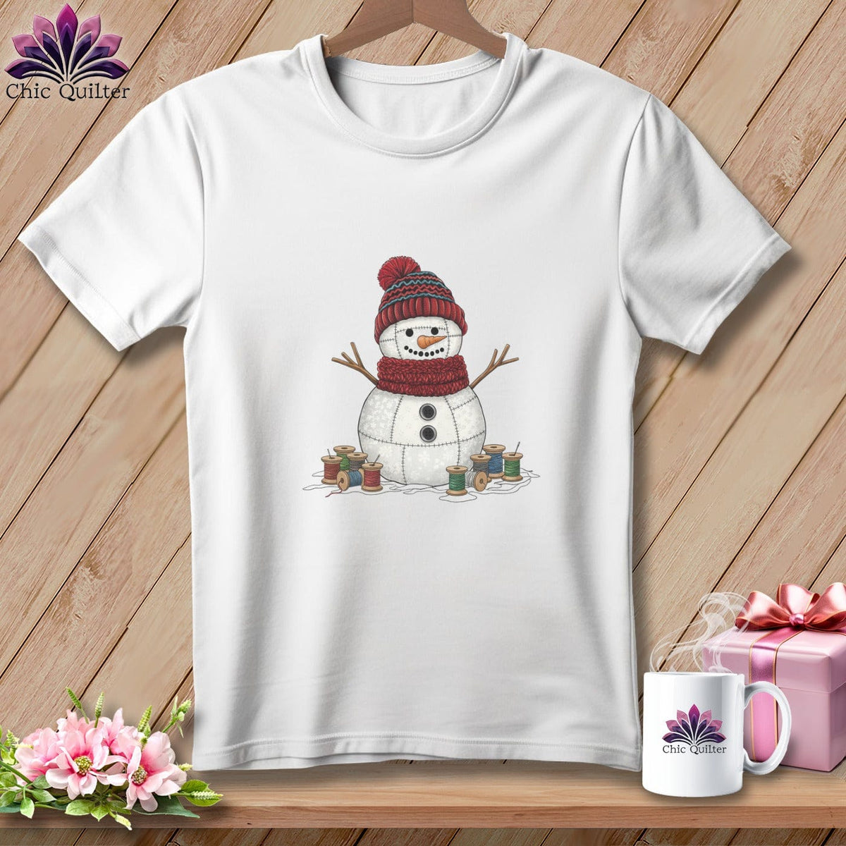 MyDesigns Physical Item S / White The Quilted Snowman ~ Premium Tee