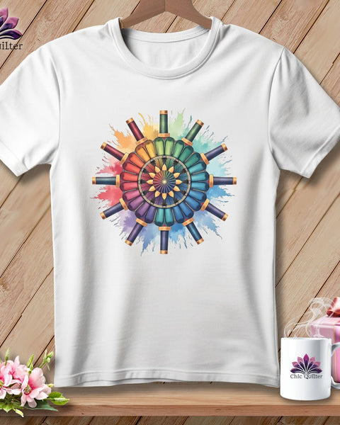 MyDesigns Physical Item S / White Thread Mandala ~ Relaxed Fit Tee