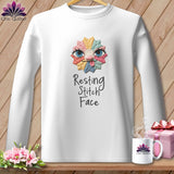 MyDesigns Physical Item S / White Tongue - Resting Stitch Face ~ Long Sleeve Tee
