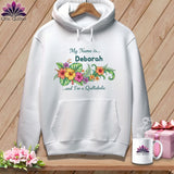MyDesigns Physical Item S / White Tropical Paradise Personalized Floral Sweep ~ Premium Hoodie
