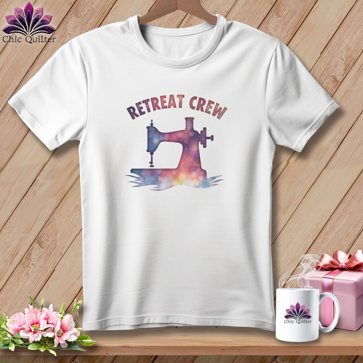 MyDesigns Physical Item S / White Watercolor Retreat Crew ~ Relaxed Fit Tee