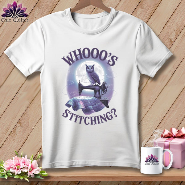 MyDesigns Physical Item S / White Whooos Stitching ~ Relaxed Fit Tee