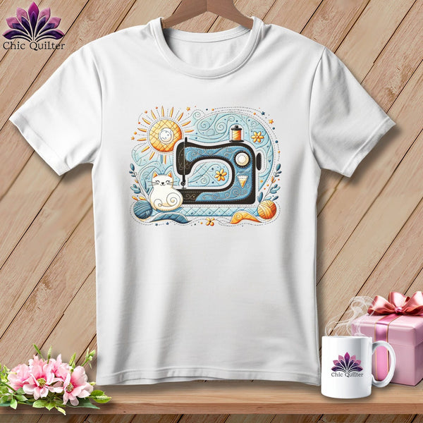 MyDesigns Physical Item S / White Zen Kitty Quilter ~ Relaxed Fit Tee