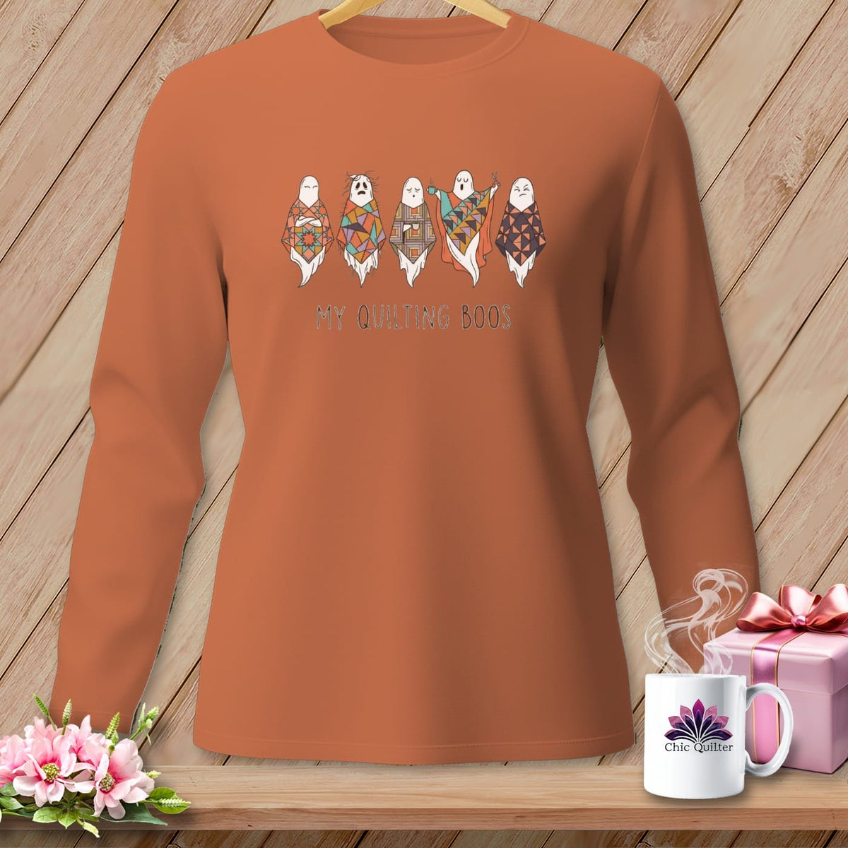 MyDesigns Physical Item S / Yam My Quilting Boos ~ Long Sleeve Tee