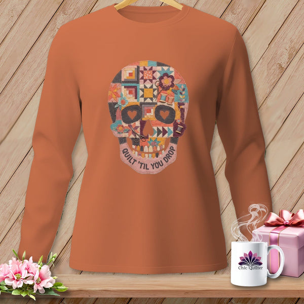MyDesigns Physical Item S / Yam Quilt 'Til You Drop ~ Long Sleeve Tee