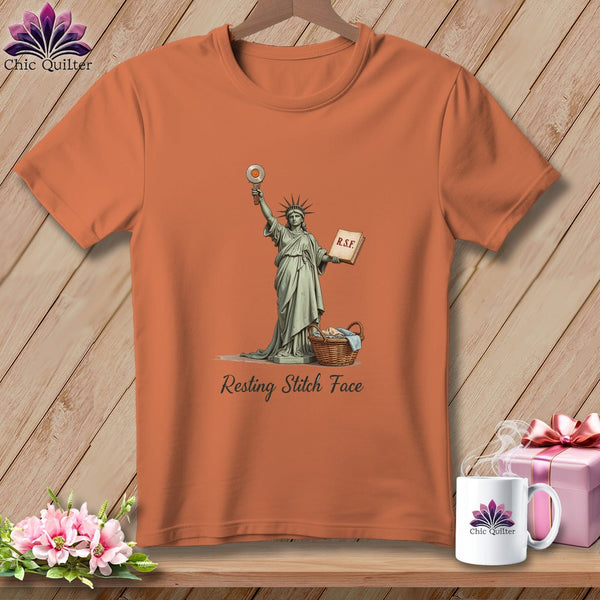 MyDesigns Physical Item S / Yam Quilter of Liberty - Resting Stitch Face ~ Premium Tee