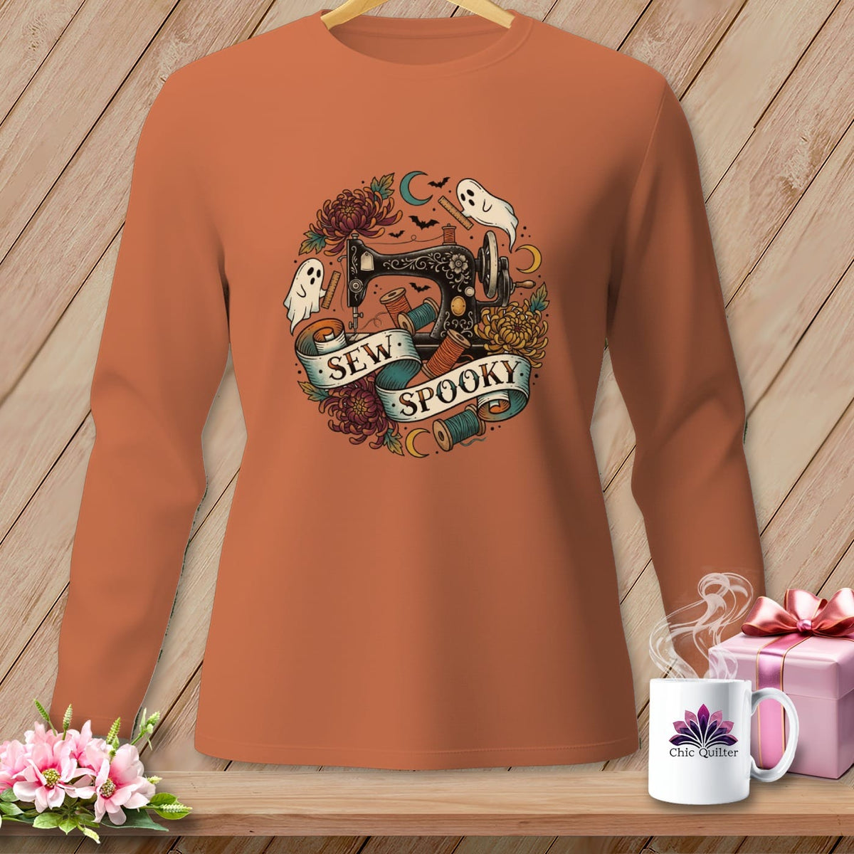 MyDesigns Physical Item S / Yam Sew Spooky ~ Hand-Crank ~ Long Sleeve Tee