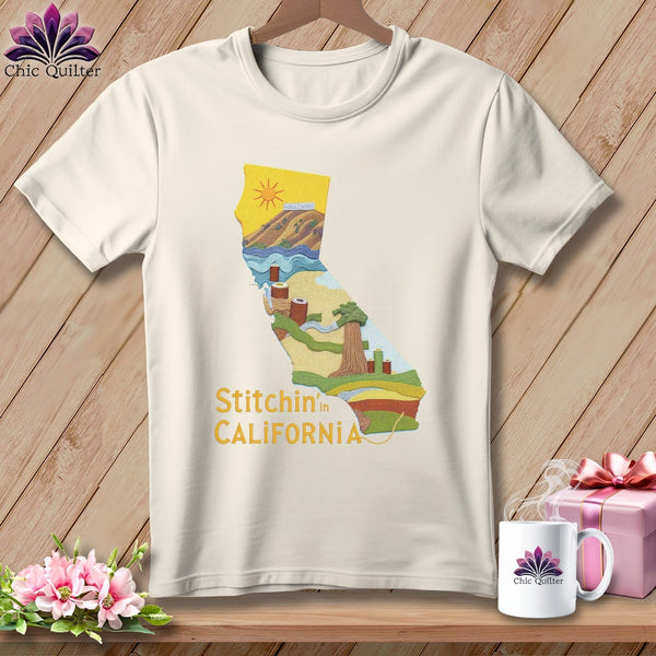 MyDesigns Physical Item Stitchin' in California ~ Relaxed Fit Tee