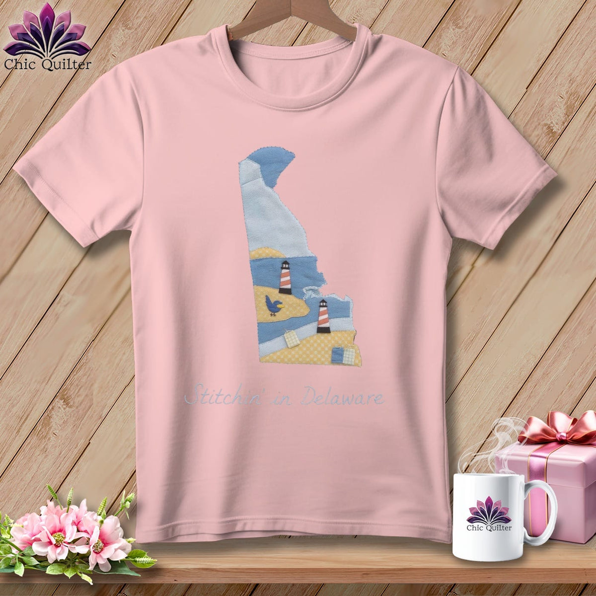 MyDesigns Physical Item Stitchin' in Delaware ~ Relaxed Fit Tee