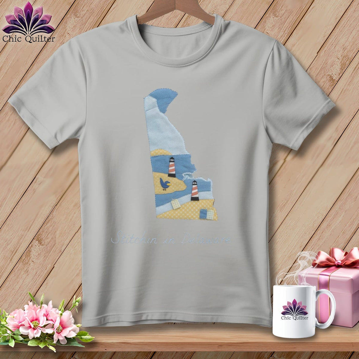MyDesigns Physical Item Stitchin' in Delaware ~ Relaxed Fit Tee