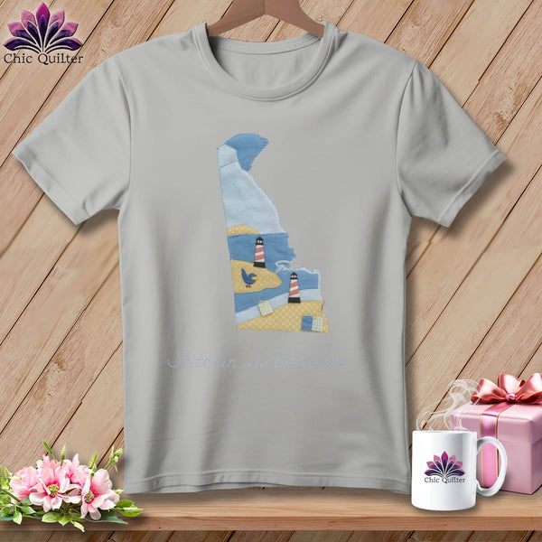 MyDesigns Physical Item Stitchin' in Delaware ~ Relaxed Fit Tee