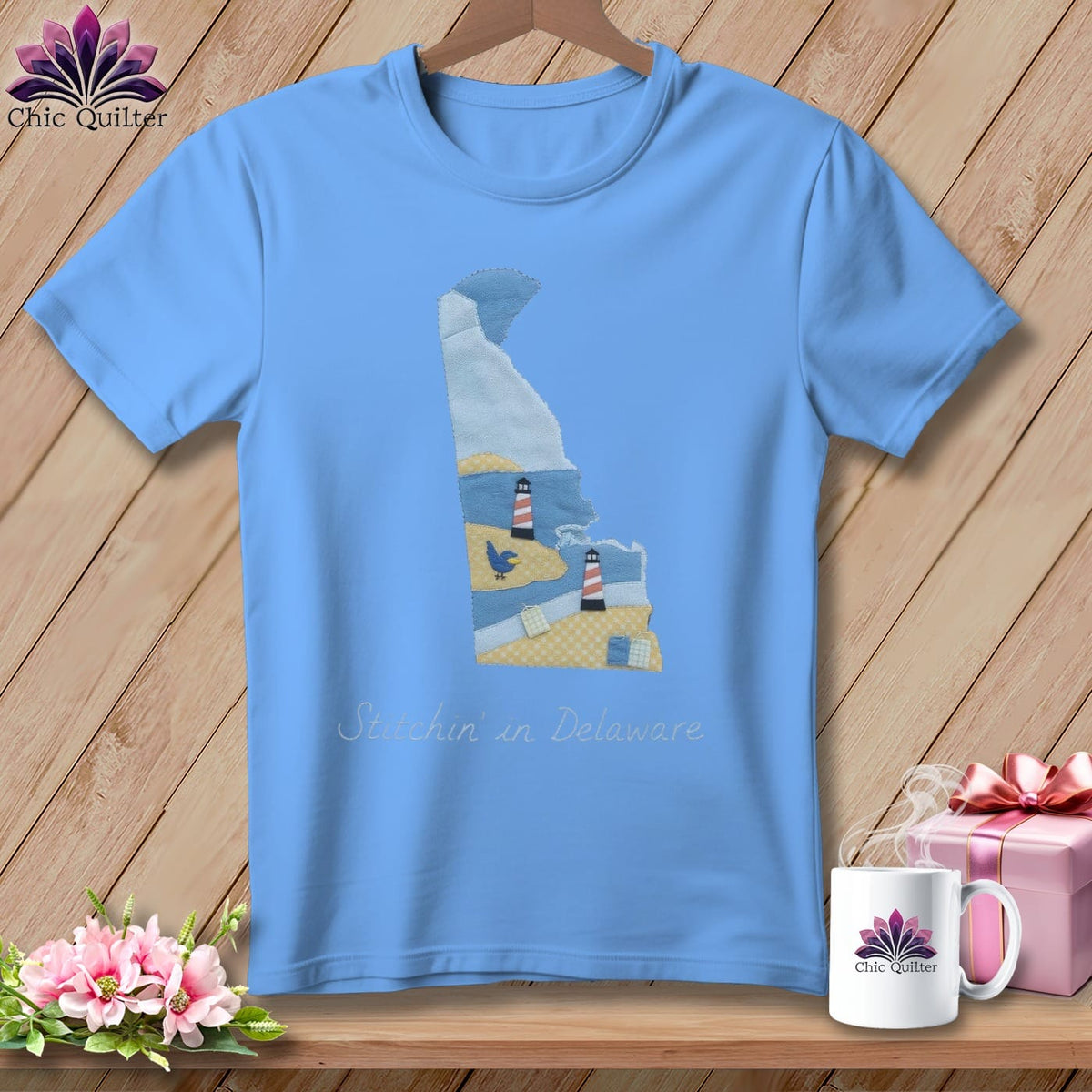 MyDesigns Physical Item Stitchin' in Delaware ~ Relaxed Fit Tee