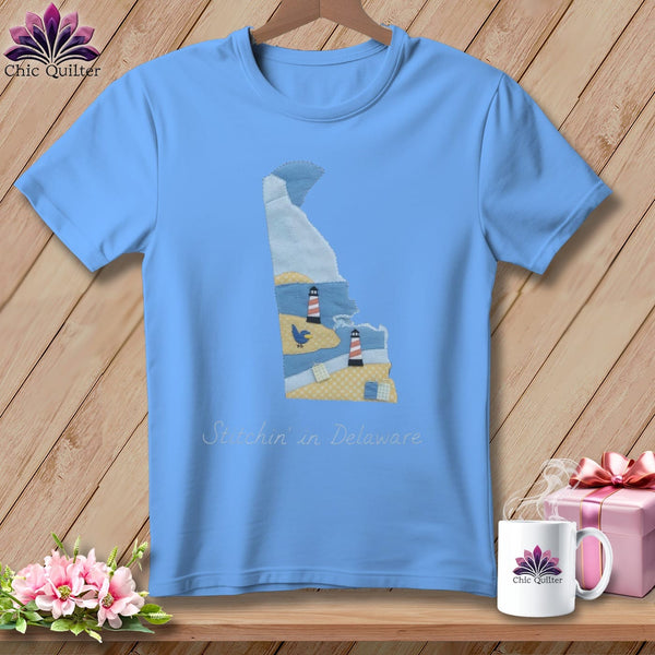 MyDesigns Physical Item Stitchin' in Delaware ~ Relaxed Fit Tee