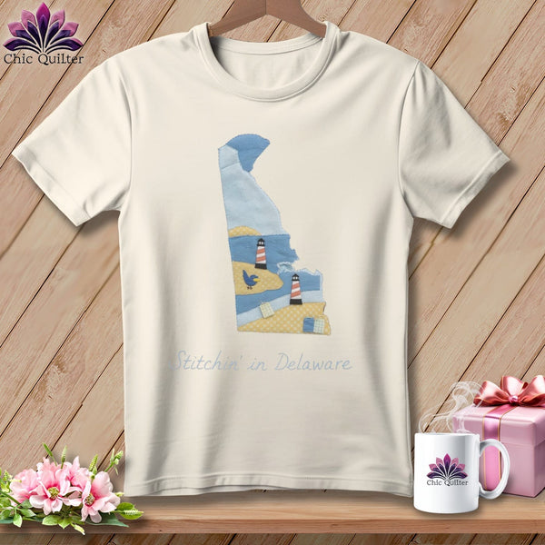 MyDesigns Physical Item Stitchin' in Delaware ~ Relaxed Fit Tee