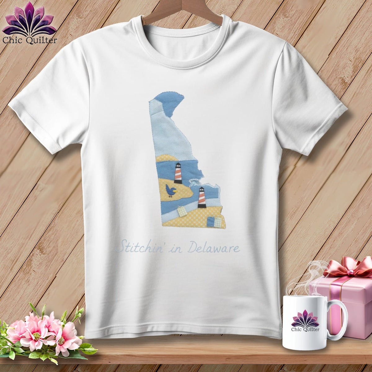 MyDesigns Physical Item Stitchin' in Delaware ~ Relaxed Fit Tee