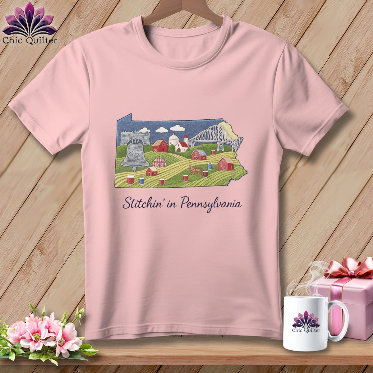 MyDesigns Physical Item Stitchin' in Pennsylvania ~ Relaxed Fit Tee