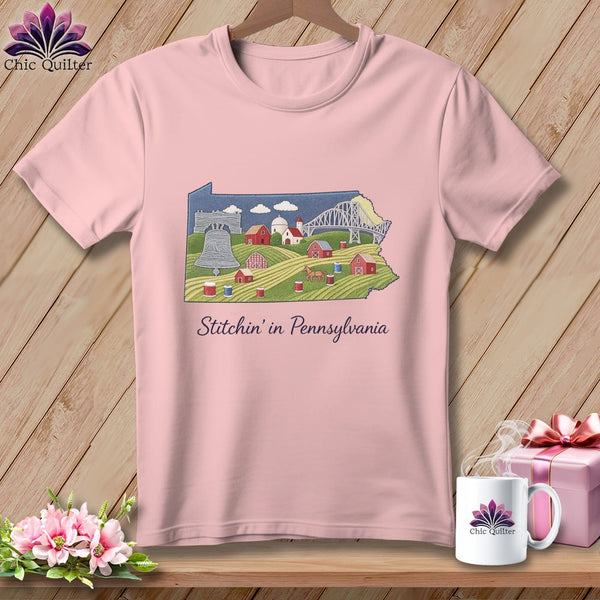 MyDesigns Physical Item Stitchin' in Pennsylvania ~ Relaxed Fit Tee