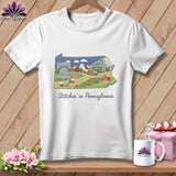 MyDesigns Physical Item Stitchin' in Pennsylvania ~ Relaxed Fit Tee