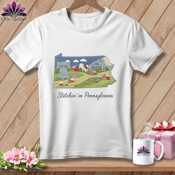 MyDesigns Physical Item Stitchin' in Pennsylvania ~ Relaxed Fit Tee