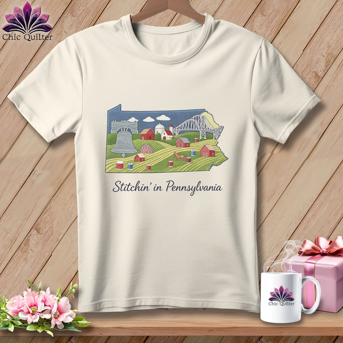 MyDesigns Physical Item Stitchin' in Pennsylvania ~ Relaxed Fit Tee