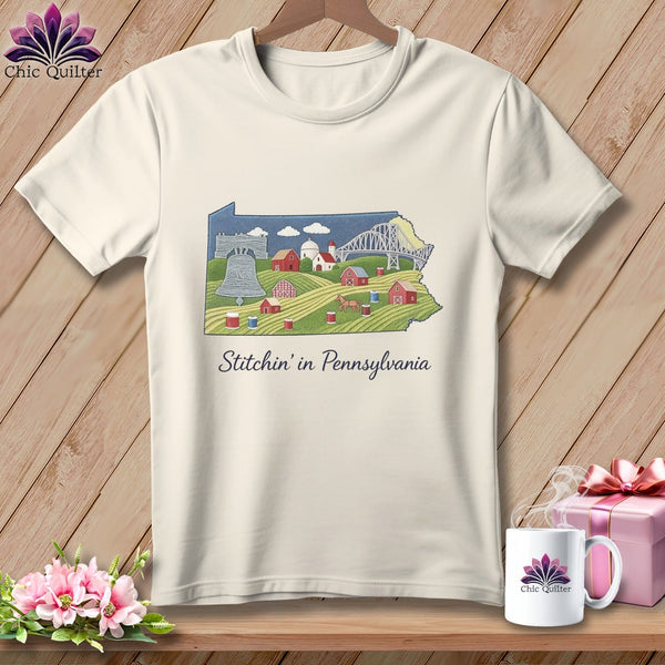 MyDesigns Physical Item Stitchin' in Pennsylvania ~ Relaxed Fit Tee