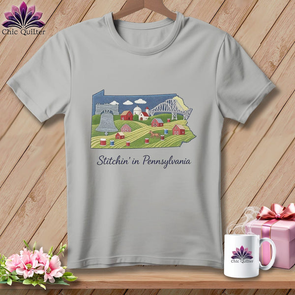 MyDesigns Physical Item Stitchin' in Pennsylvania ~ Relaxed Fit Tee