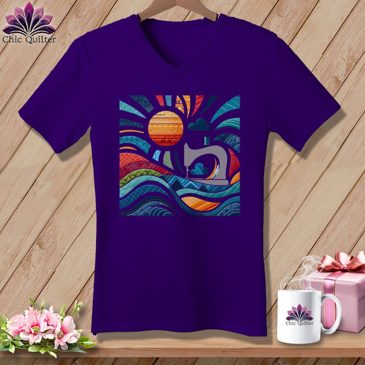 MyDesigns Physical Item Team Purple / S Catching My Morning Muse ~ SuperSoft V-Neck Tee