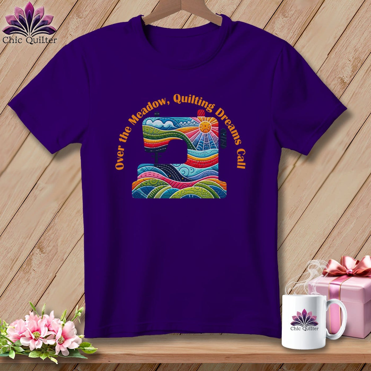 MyDesigns Physical Item Team Purple / S Over the Meadow, Quilting Dreams Call Orange ~ SuperSoft Relaxed Fit Tee