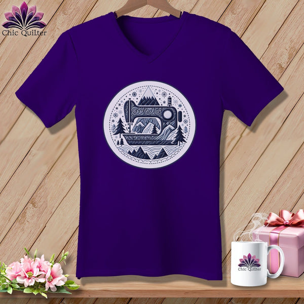 MyDesigns Physical Item Team Purple / S Peaks Pines and Patches ~ SuperSoft V-Neck Tee