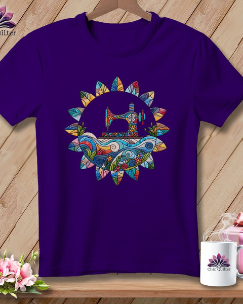 MyDesigns Physical Item Team Purple / S Quilt-a-Daisy ~ Relaxed Fit Tee