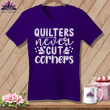 MyDesigns Physical Item Team Purple / S Quilters Never Cut Corners ~SuperSoft V-Neck Tee