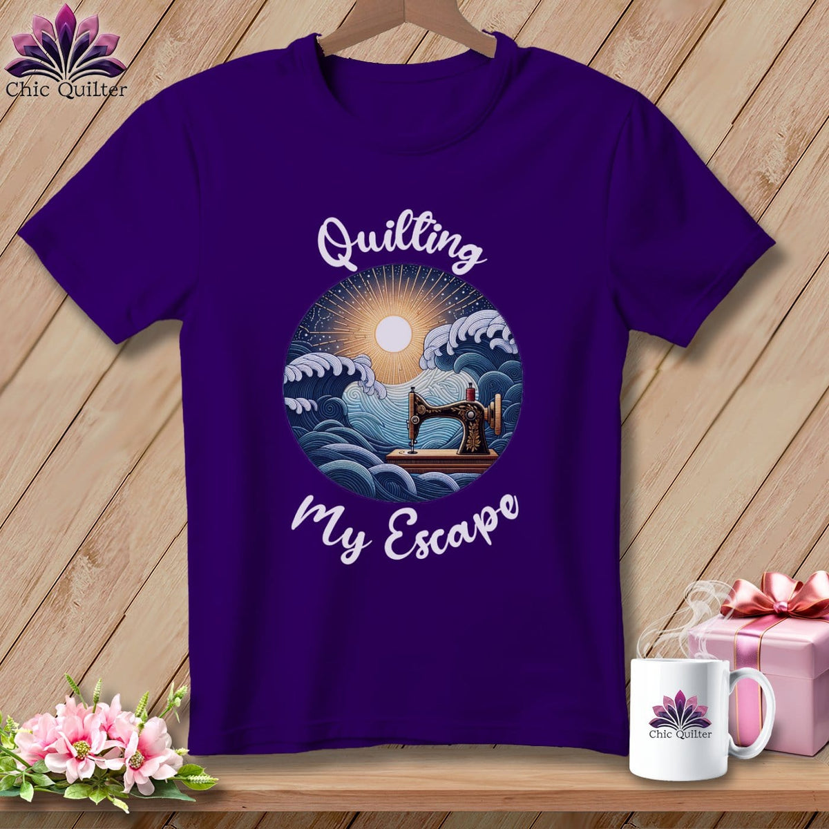 MyDesigns Physical Item Team Purple / S Quilting My Escape - Dark ~ SuperSoft Relaxed Fit Tee