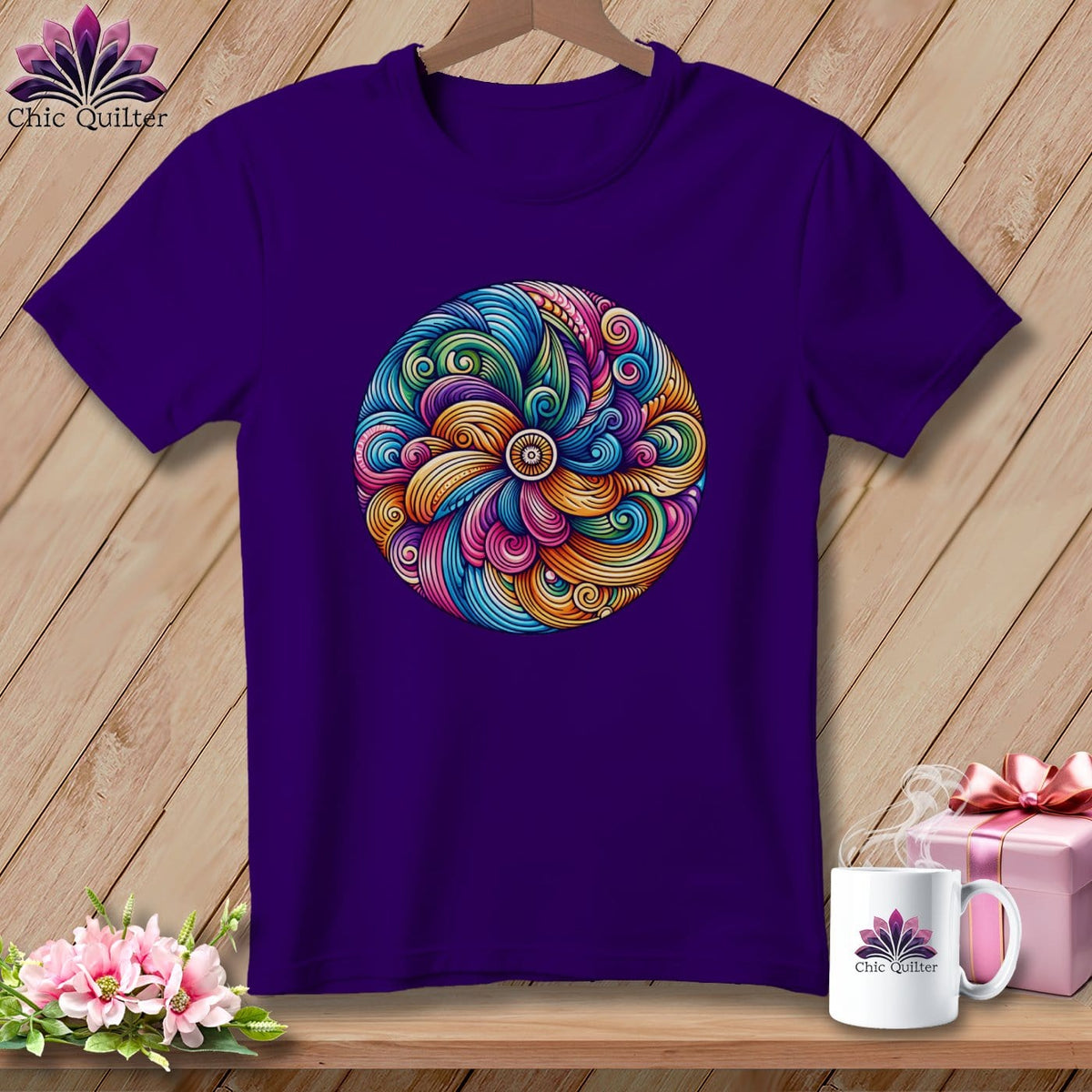 MyDesigns Physical Item Team Purple / S Swirl Delight ~ Relaxed Fit Tee