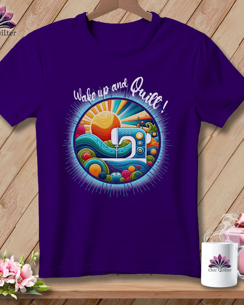 MyDesigns Physical Item Team Purple / S Wake up and Quilt ~ SuperSoft Relaxed Fit Tee