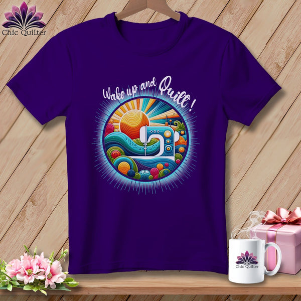 MyDesigns Physical Item Team Purple / S Wake up and Quilt ~ SuperSoft Relaxed Fit Tee