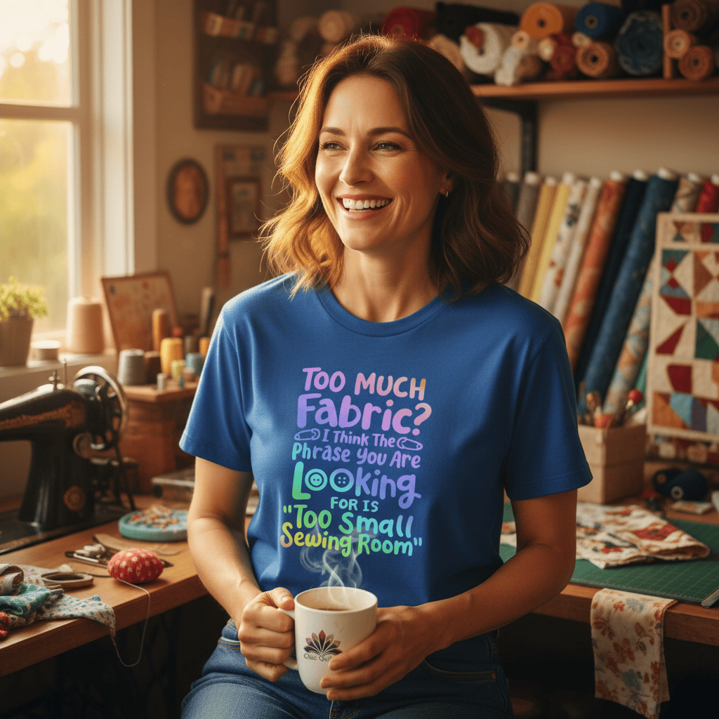 MyDesigns Physical Item Too Much Fabric?  I Think The Phrase You Are Looking For Is Too Small Sewing Room ~ Relaxed Fit Tee