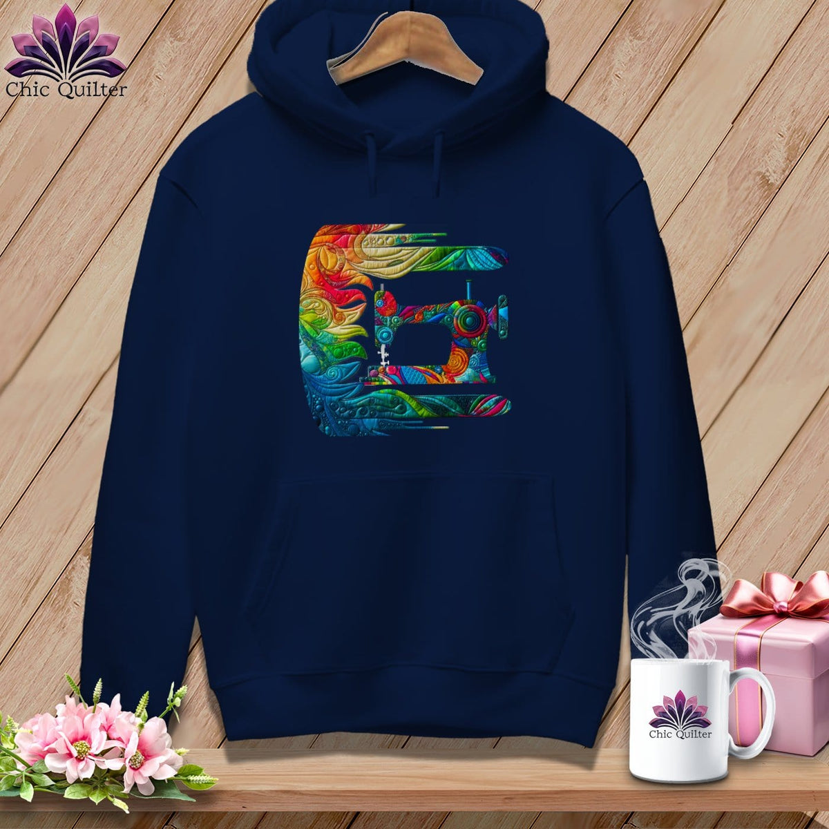 MyDesigns Physical Item True Navy / S Gale Force Quilting ~ Premium Hoodie