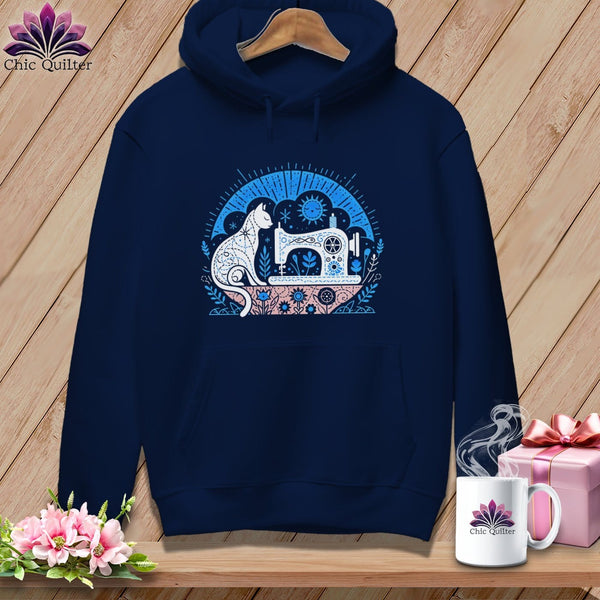 MyDesigns Physical Item True Navy / S Kitty Cat Quilts ~ Premium Hoodie