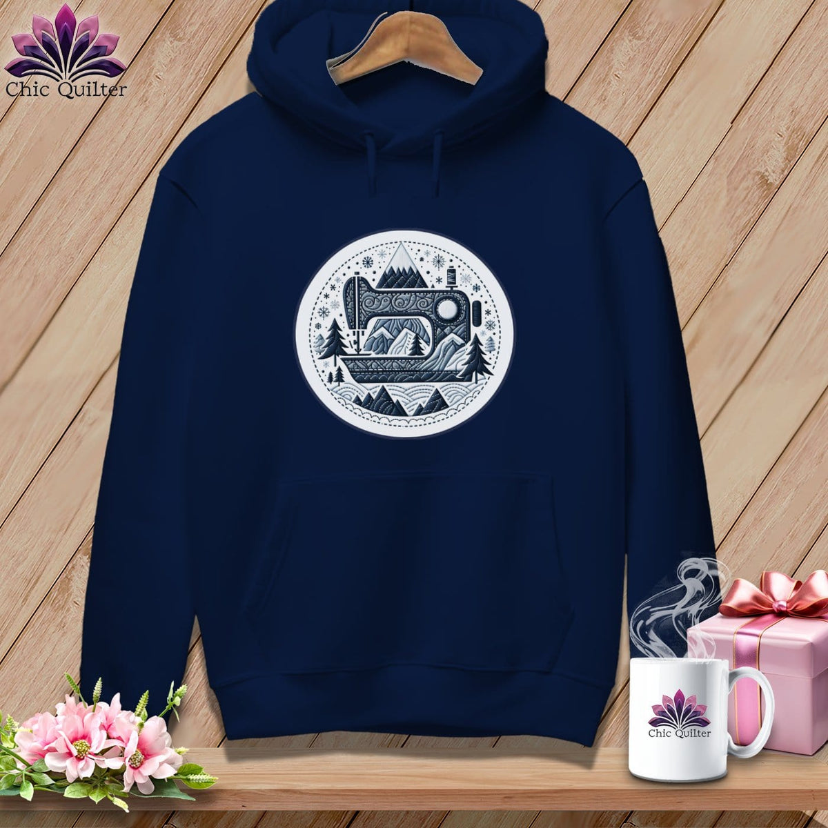 MyDesigns Physical Item True Navy / S Peaks Pines and Patches ~ Premium Hoodie