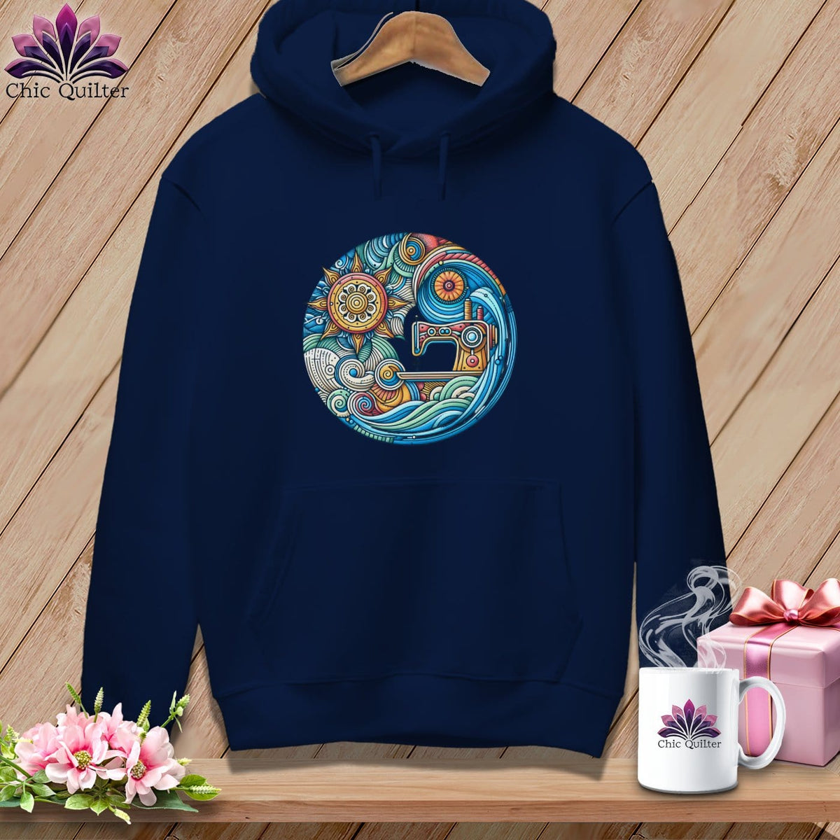 MyDesigns Physical Item True Navy / S Threaded Dreams by the Sea ~ Premium Hoodie