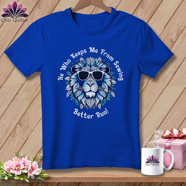 MyDesigns Physical Item True Royal / S Better Run - Sewing Blue ~ Relaxed Fit Tee