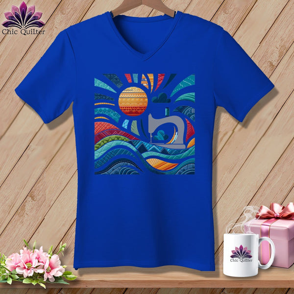 MyDesigns Physical Item True Royal / S Catching My Morning Muse ~ SuperSoft V-Neck Tee