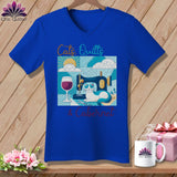 MyDesigns Physical Item True Royal / S Cats Quilts and Cabernet ~ SuperSoft V-Neck Tee